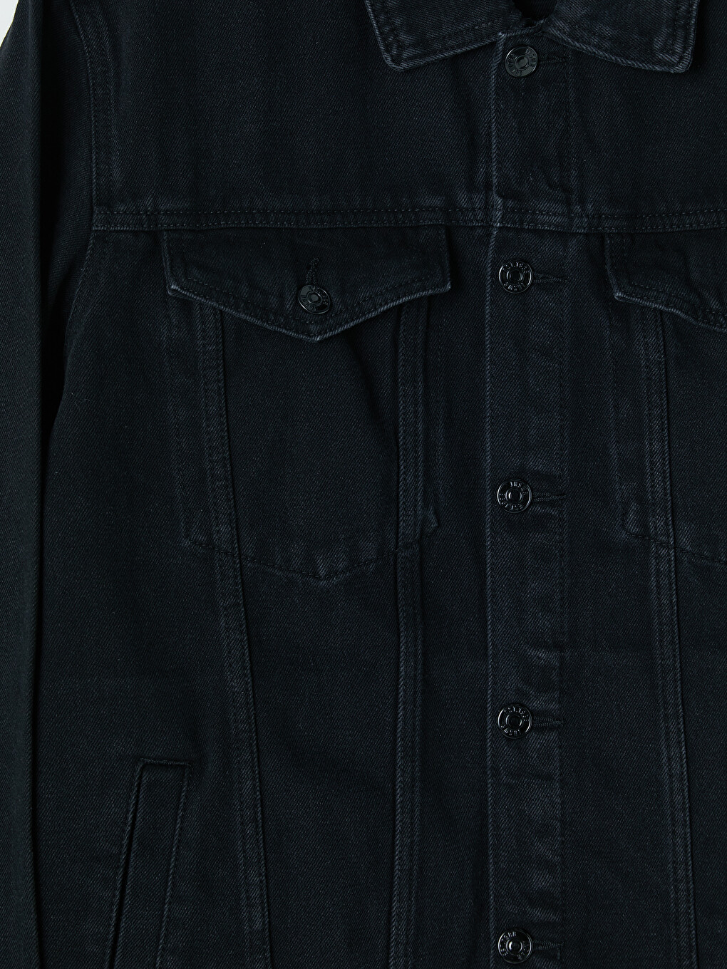 Siyah Regular Fit Erkek Jean Ceket-6