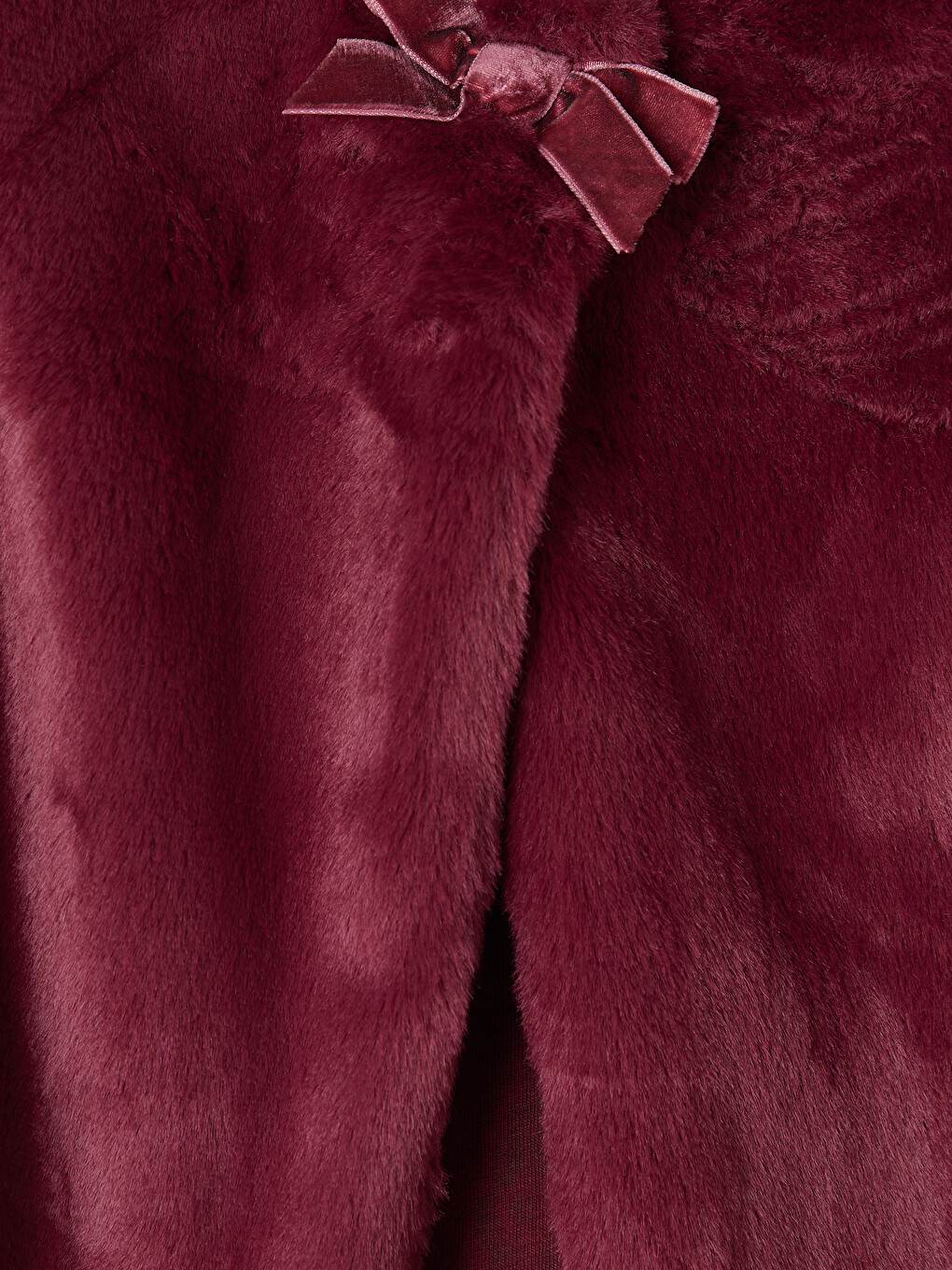Crew Neck Girls' Plush Gilet-1