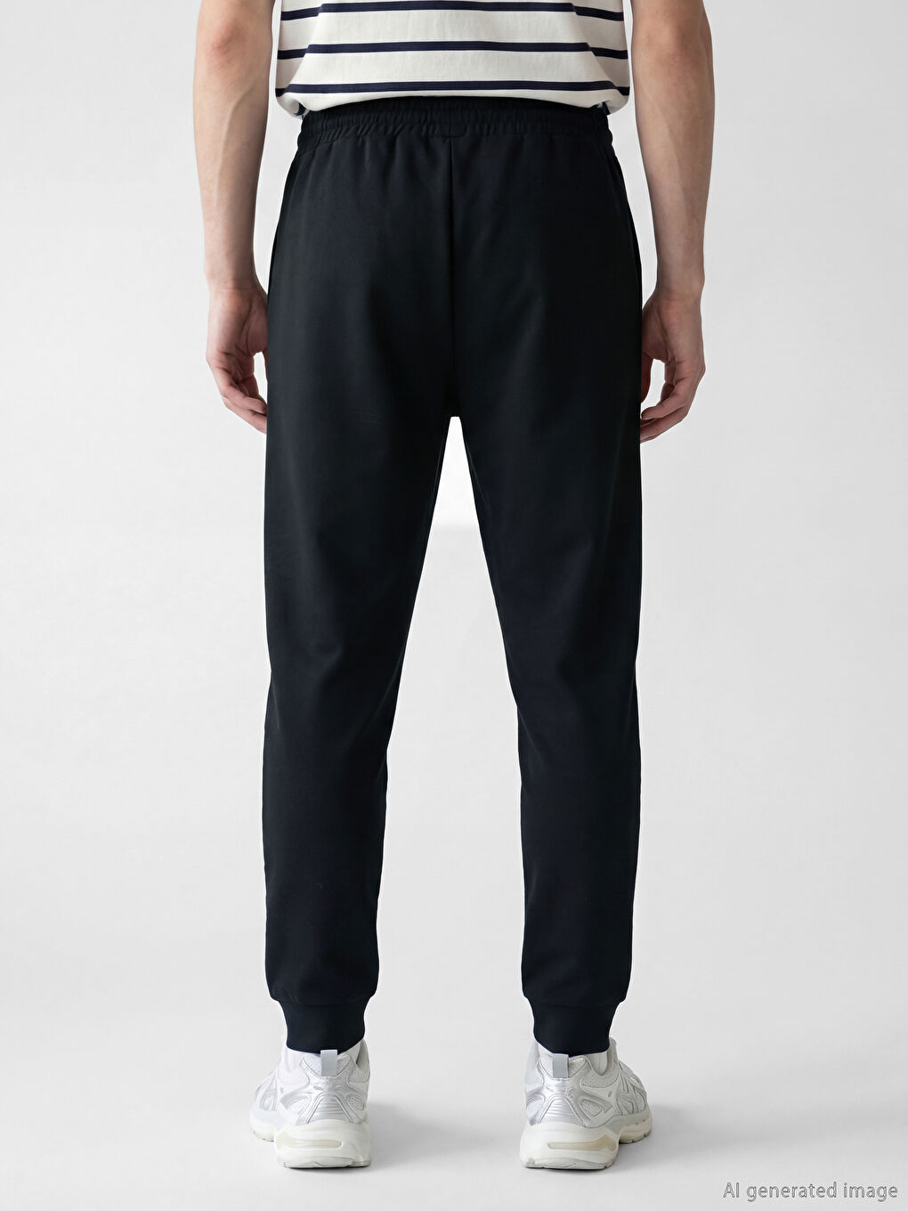 Siyah Standart Kalıp Erkek Jogger Eşofman Altı-3