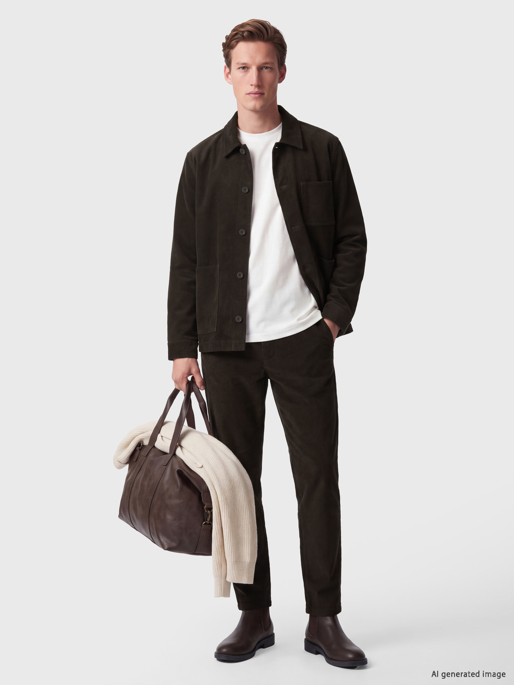 Haki Regular Fit Dokulu Erkek Pantolon