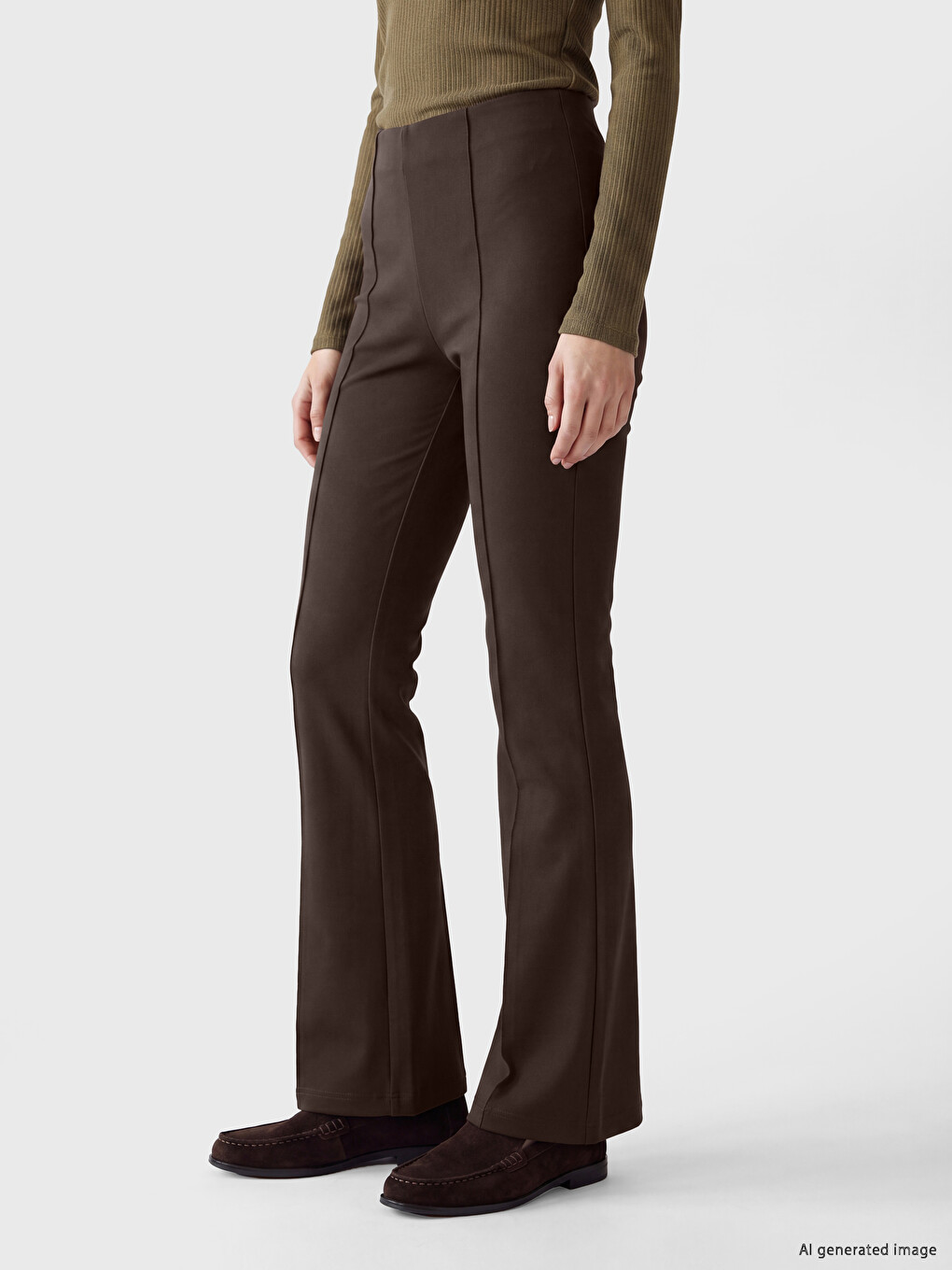 High Waist Flare Women's Trousers-1