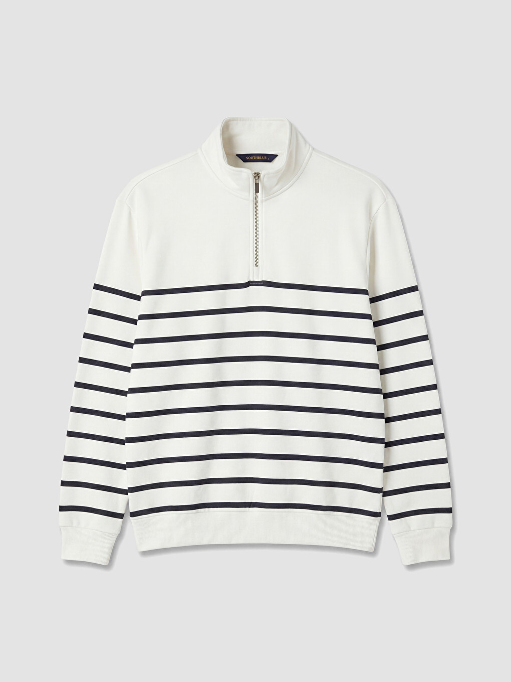 Mock Neck Striped Men's Sweatshirt-4