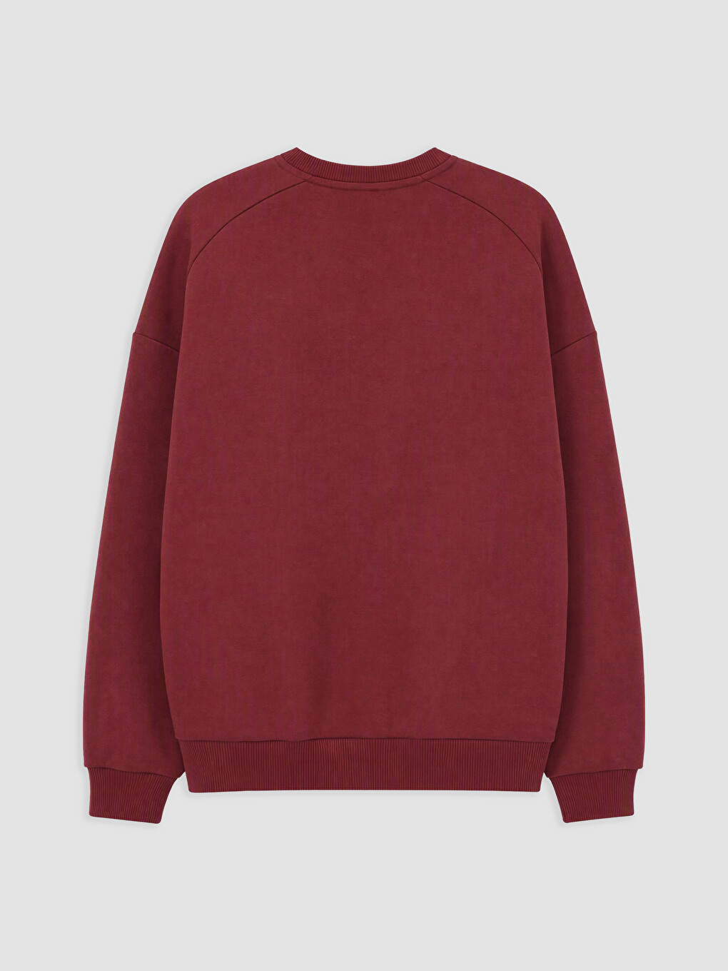 Bordo Oversize Kadın Kalın Sweatshirt-1