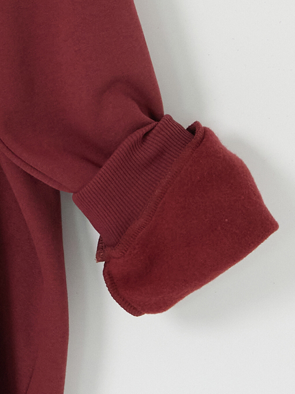Bordo Oversize Kadın Kalın Sweatshirt-3