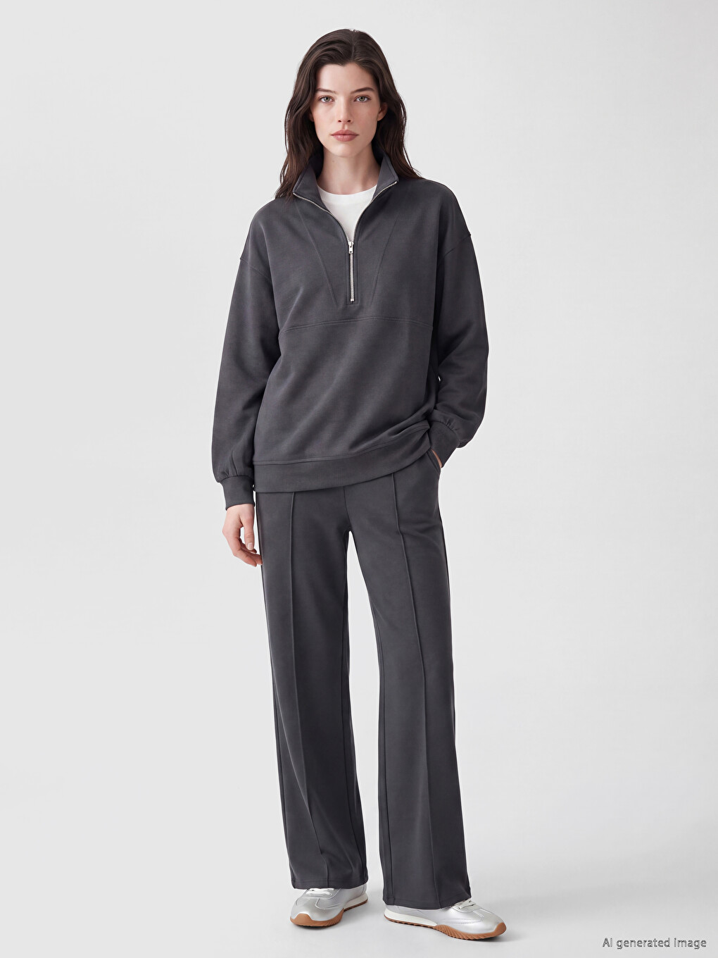 Mock Neck Soft Touch Women's Sweatshirt-1