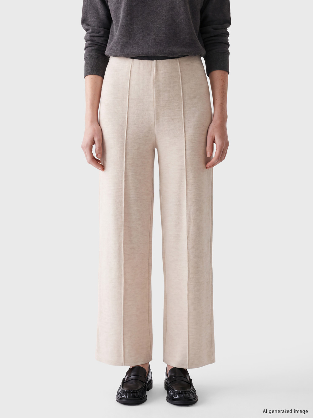 Woman Beige Sweatpants-1