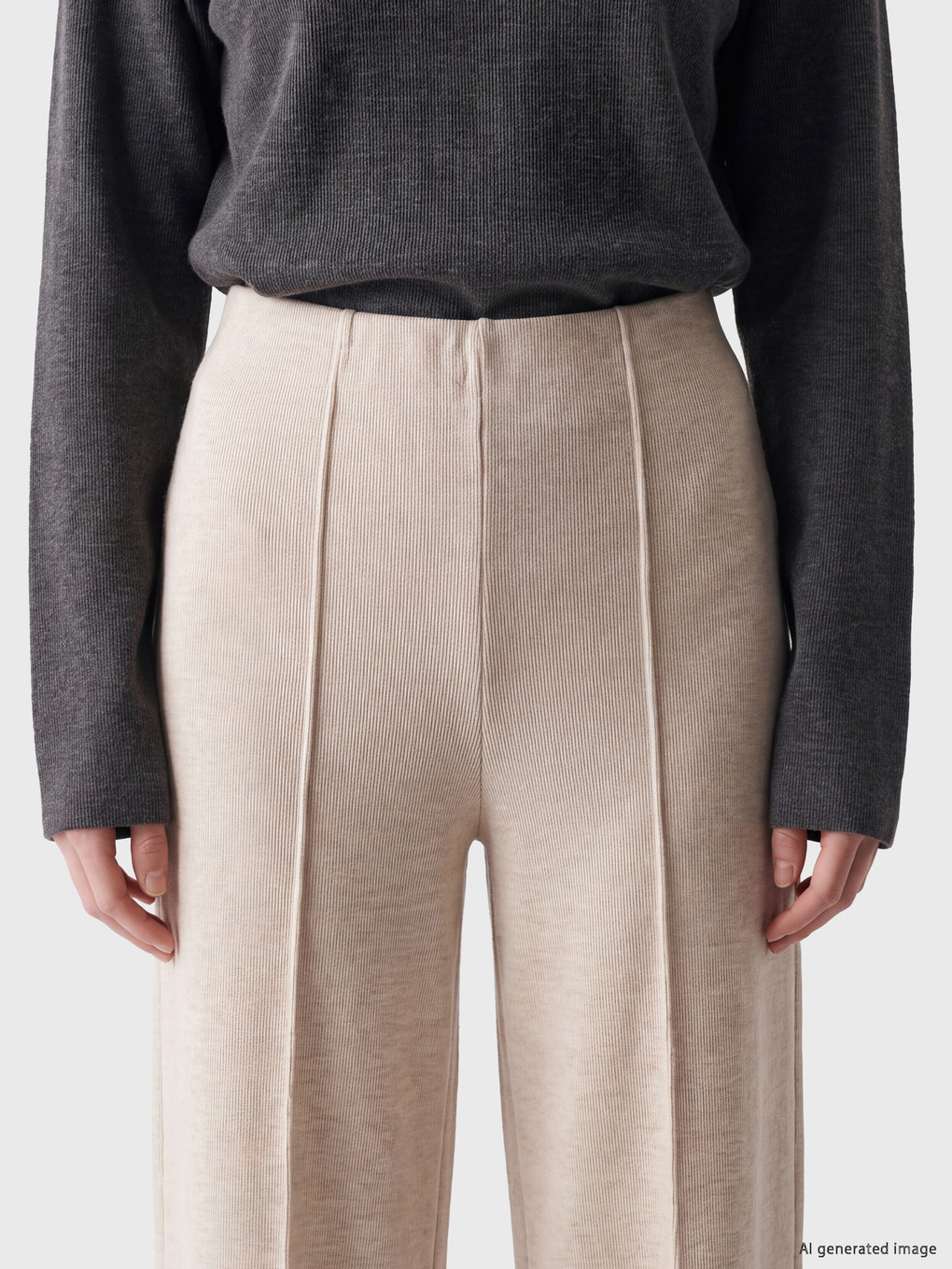 Woman Beige Sweatpants-2