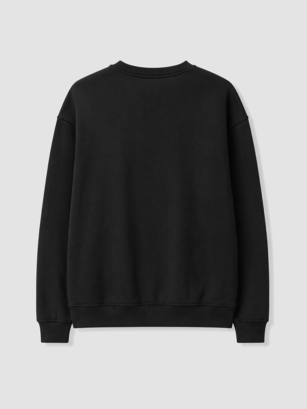 Siyah Bisiklet Yaka Marseille Baskılı Erkek Sweatshirt-1