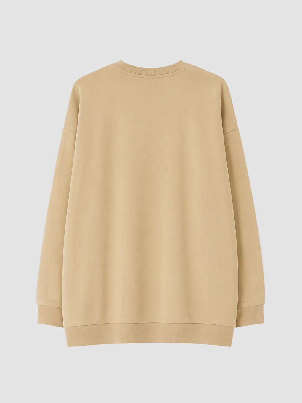 Bej Baskılı Kadın Sweatshirt Tunik-5