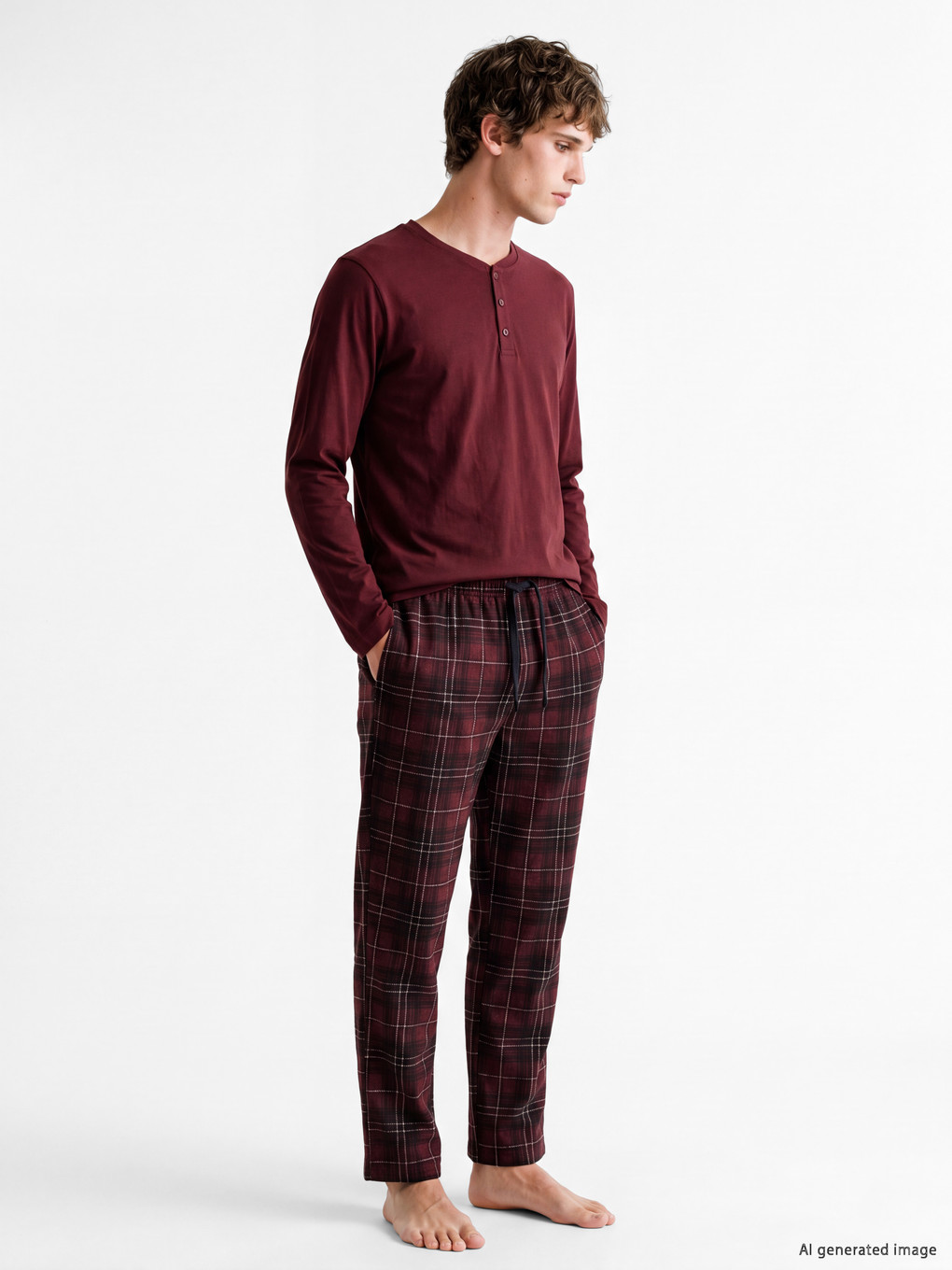 Plaid Men's Pyjamas Set