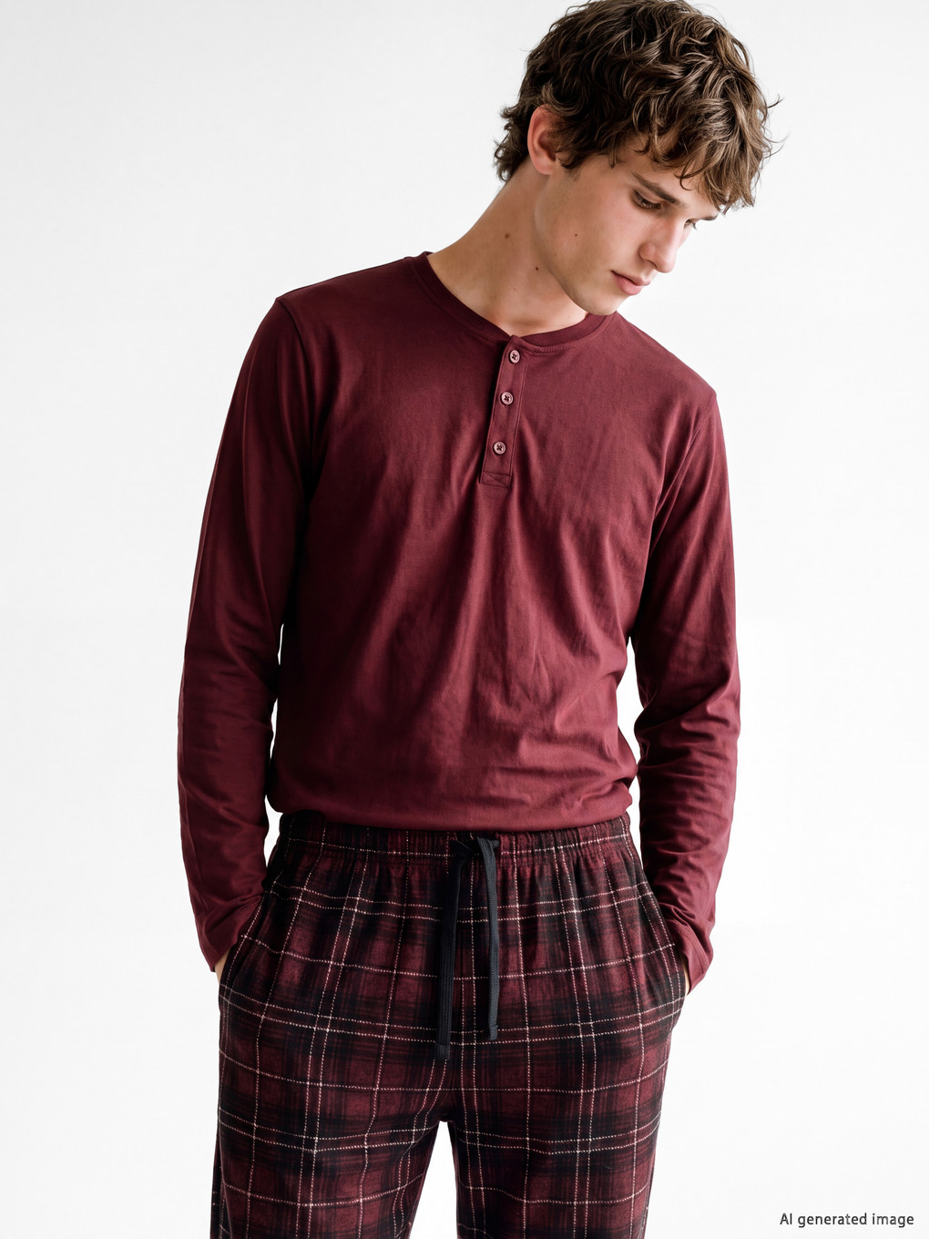 Plaid Men's Pyjamas Set-1