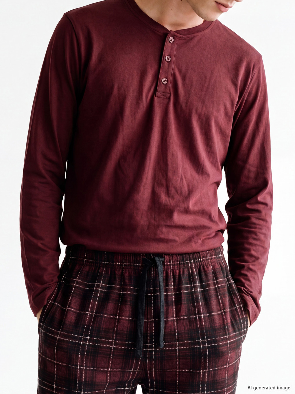 Plaid Men's Pyjamas Set-2