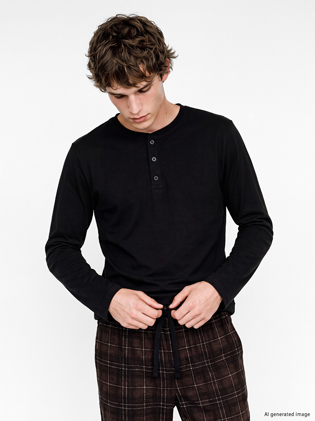 Plaid Men's Pyjamas Set-1