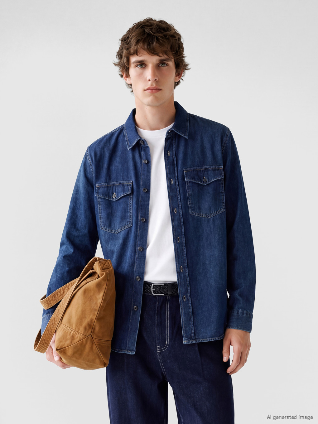 İndigo Regular Fit Erkek Jean Gömlek