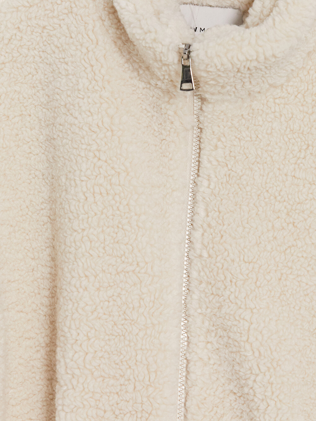 Bej Oversize Kadın Pelüş Mont-9