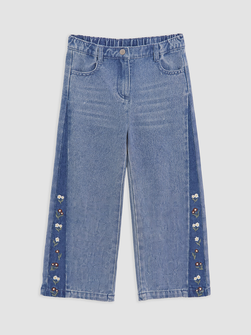 Regular Fit Embroidered Girls' Jeans