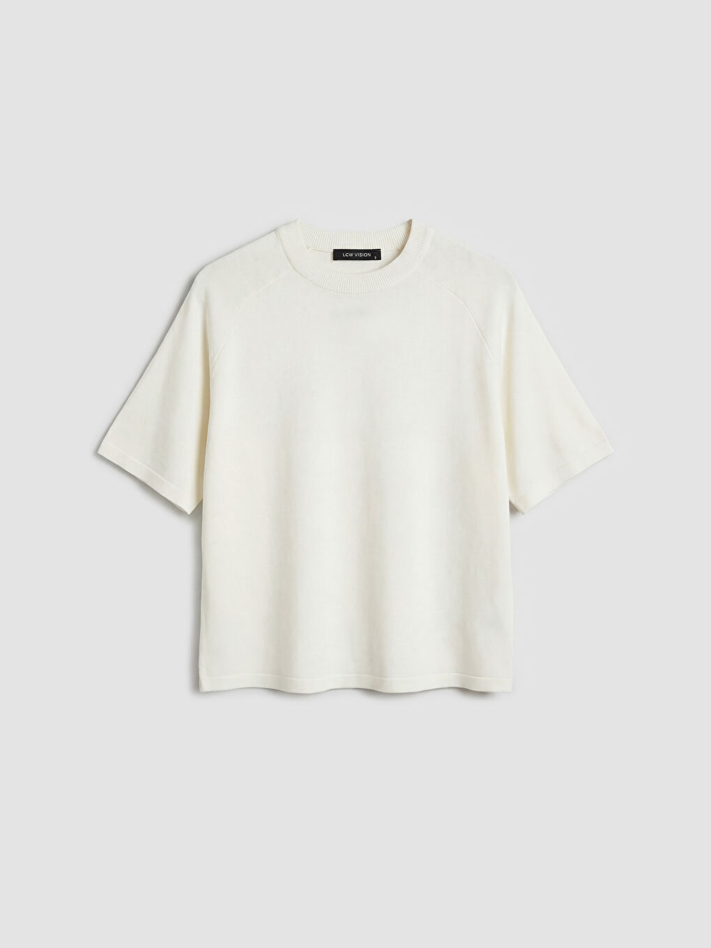 Ekru Bisiklet Yaka Kadın Triko Kazak-5