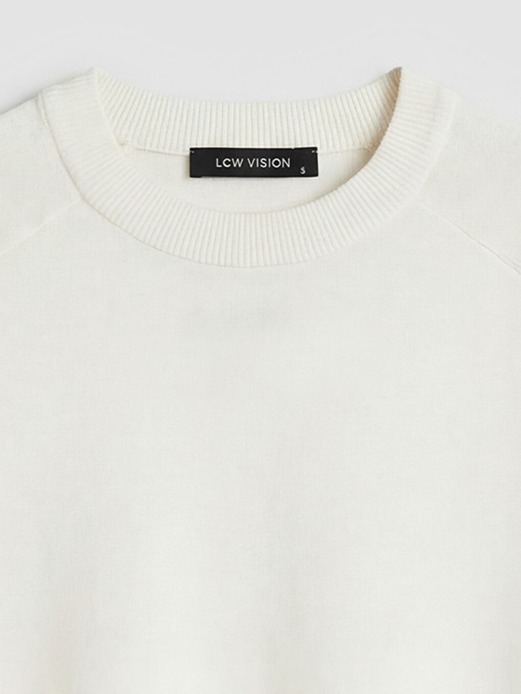 Ekru Bisiklet Yaka Kadın Triko Kazak-7