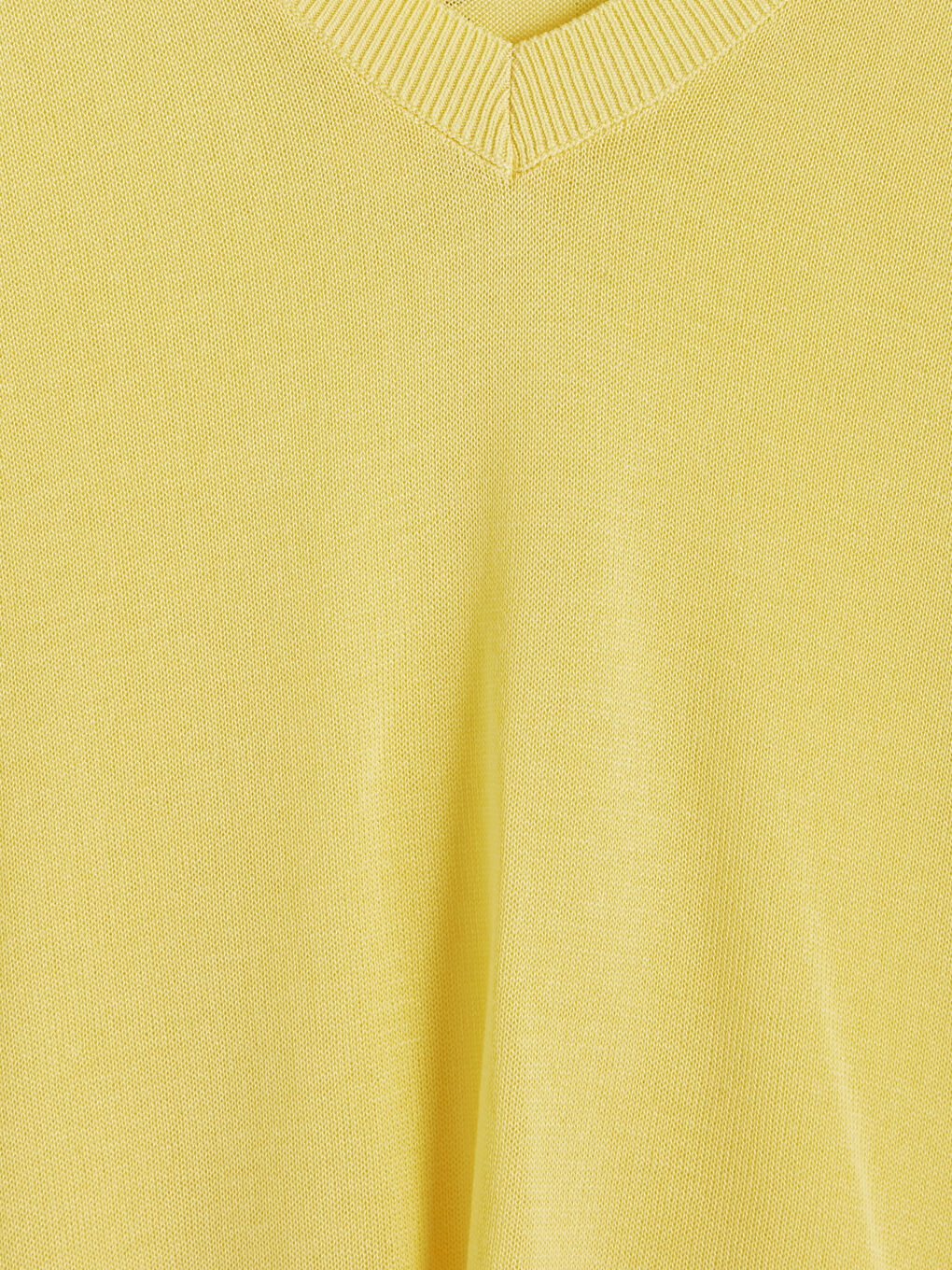 Sarı V Yaka Kadın Triko Kazak-2