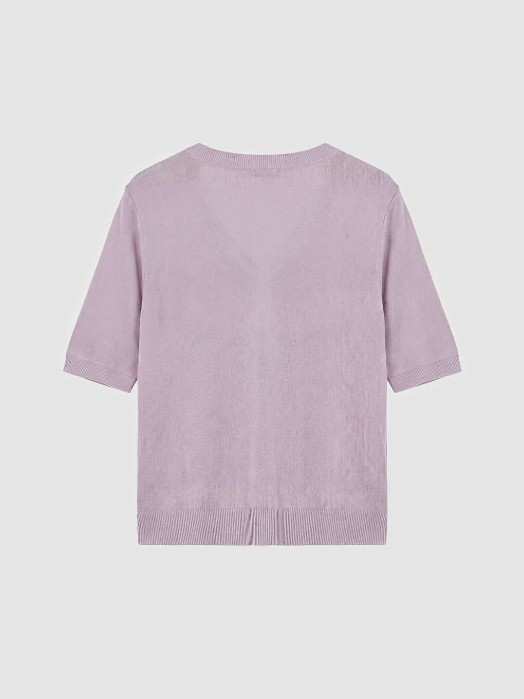 Lila V Yaka Kadın Triko Kazak-1