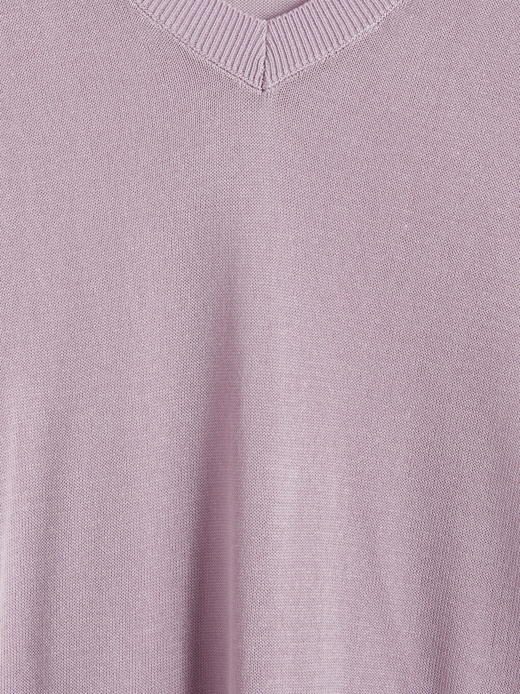 Lila V Yaka Kadın Triko Kazak-2