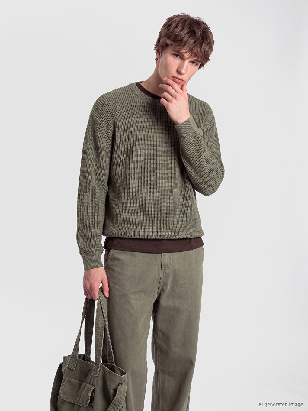 Crew Neck Men's Knitwear Sweater