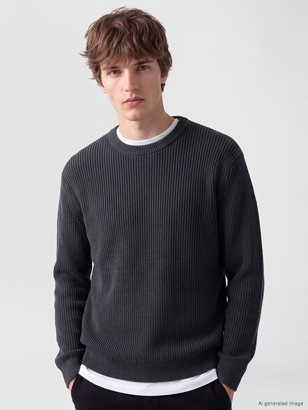 Crew Neck Men's Knitwear Sweater