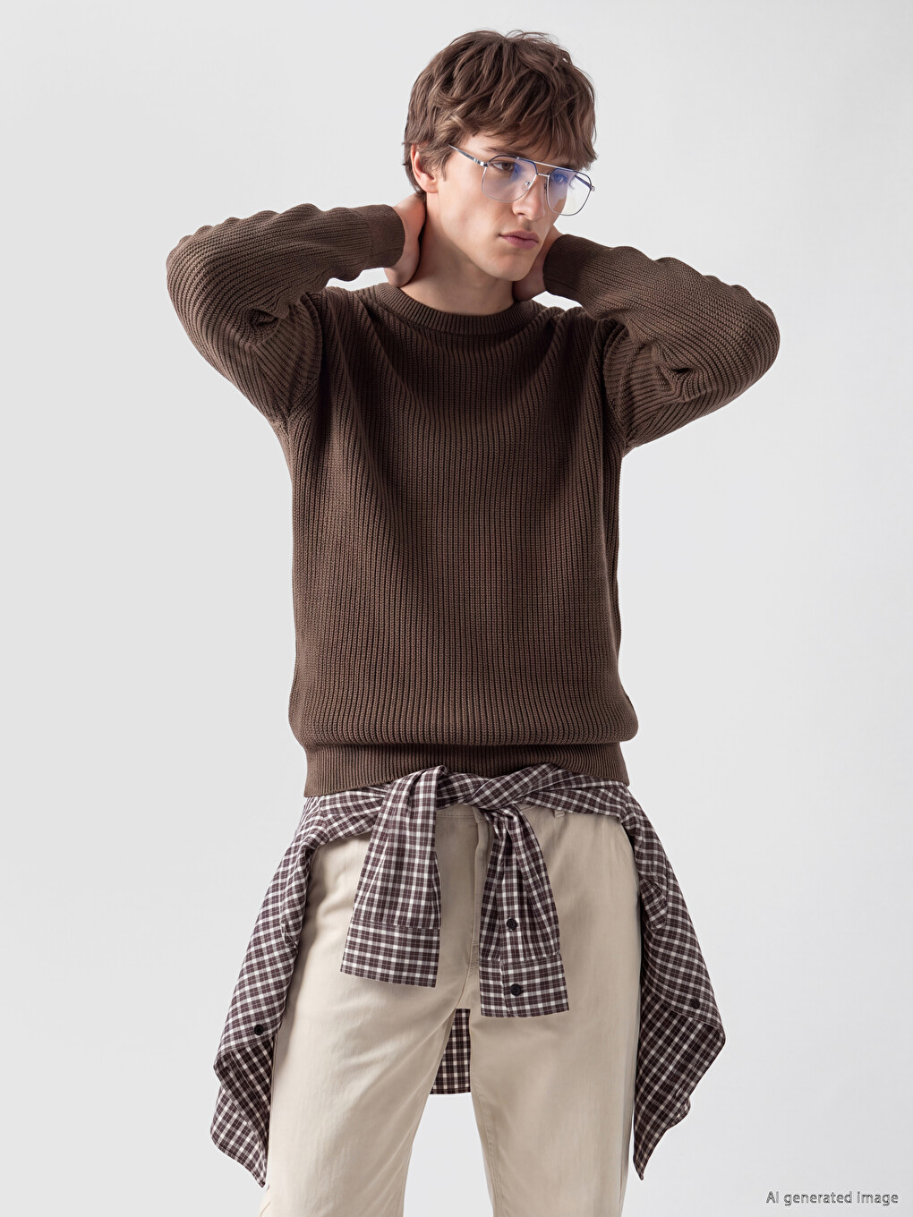 Crew Neck Men's Knitwear Sweater