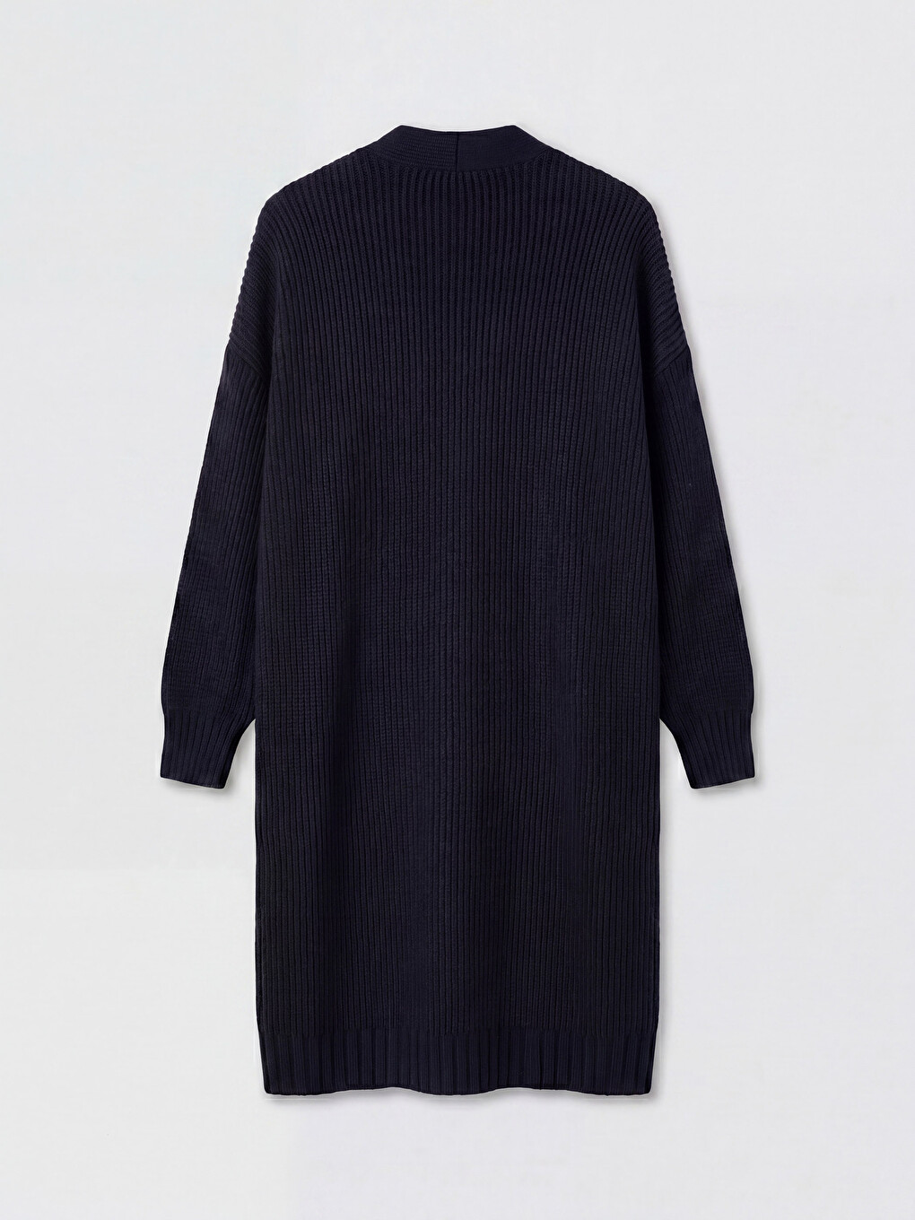 Lacivert Şal Yaka Oversize Kadın Triko Hırka-5