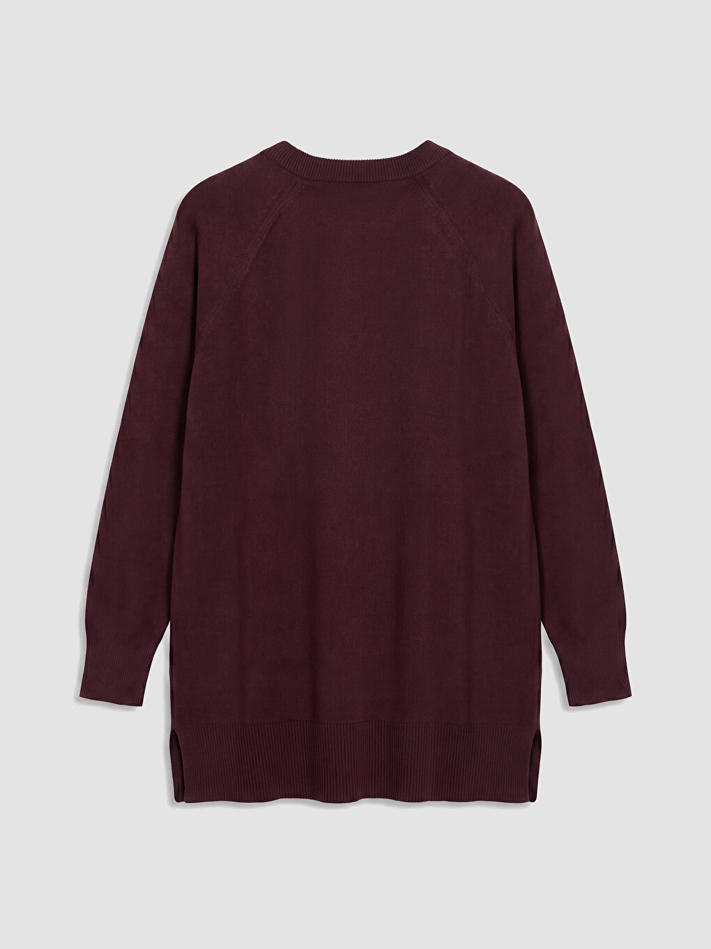 Bordo Bisiklet Yaka Kadın Triko Tunik-5