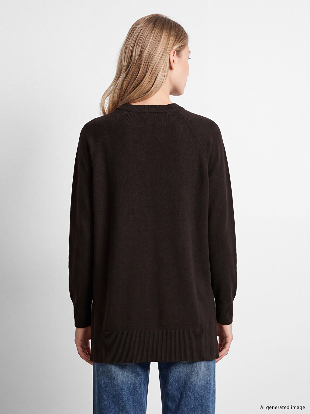 Crew Neck Women's Knitwear Tunic-4