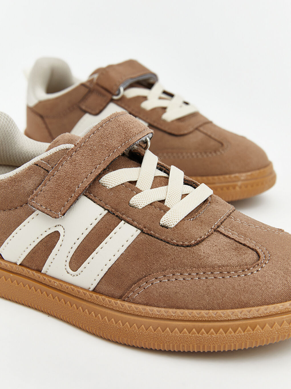 Kahverengi Süet Görünümlü Kız Bebek Spor Ayakkabı-2