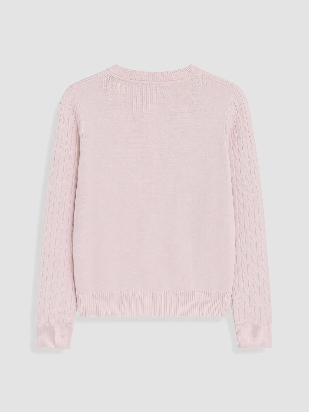Pembe Saç Örgüsü Desenli Kadın Triko Hırka-2