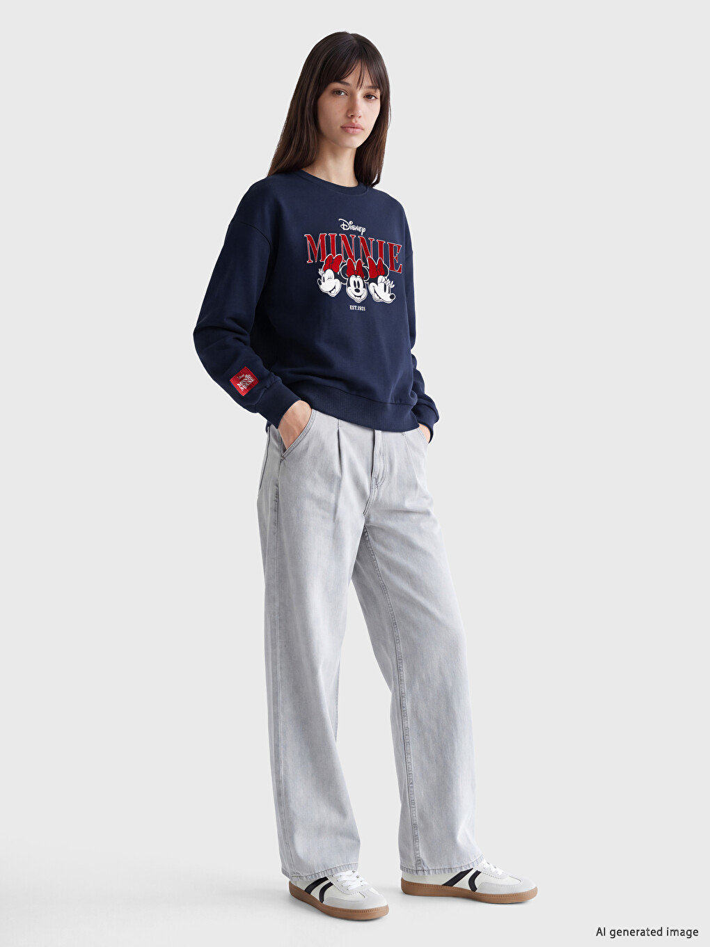 Frau Dunkelblau Sweatshirt-1