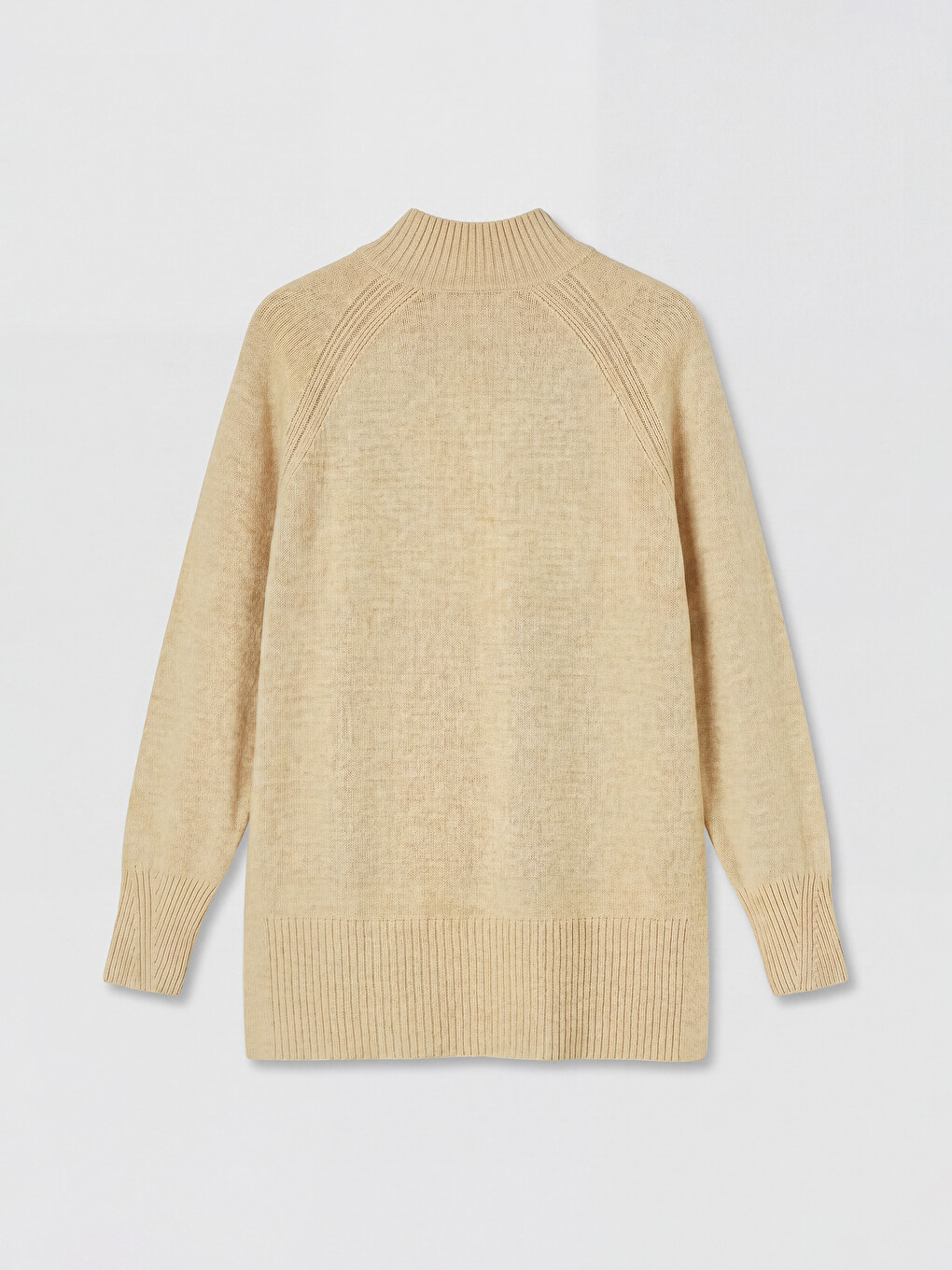 Sarı Yarım Balıkçı Yaka Oversize Kadın Triko Tunik-5