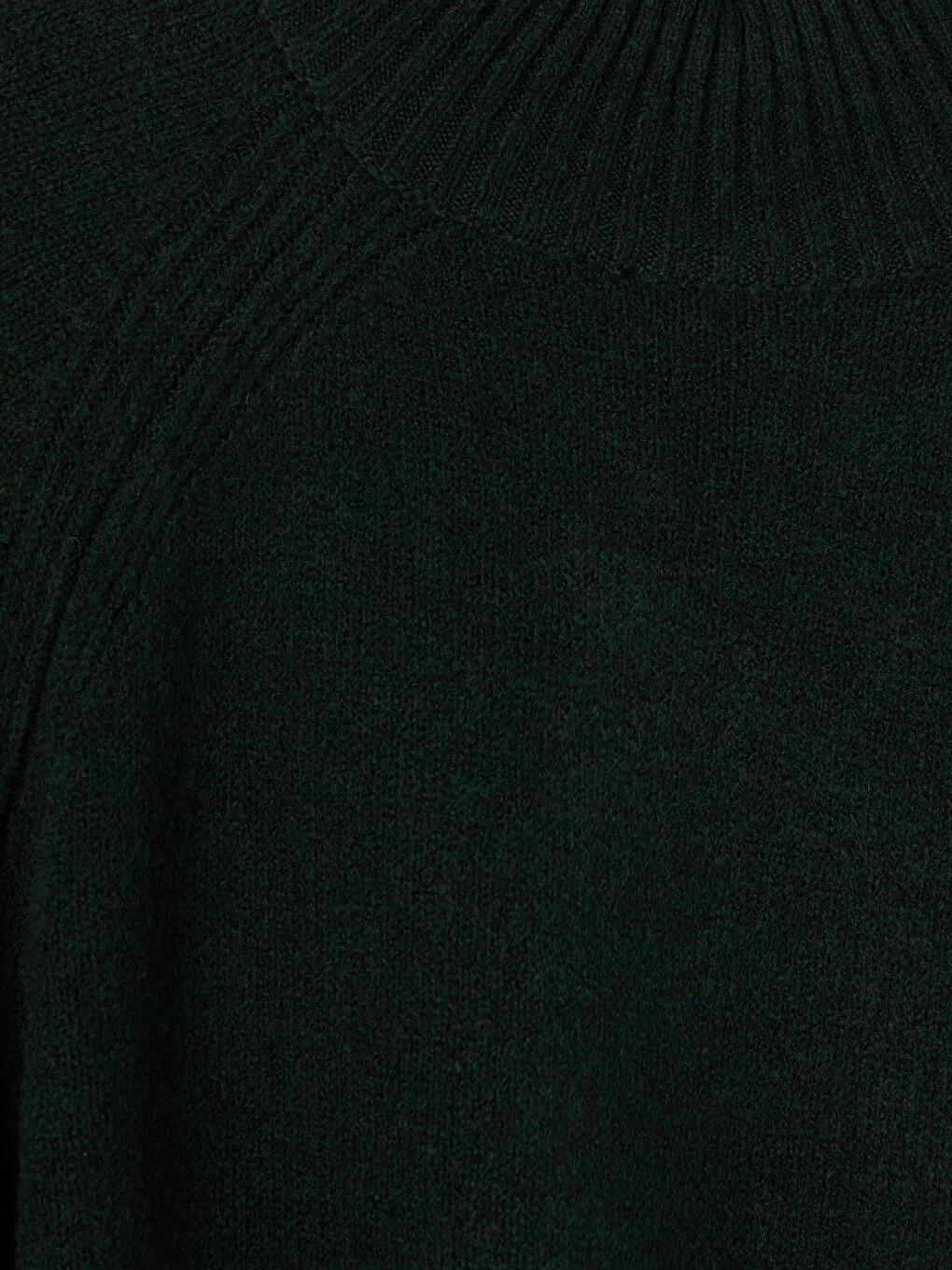 Yeşil Yarım Balıkçı Yaka Oversize Kadın Triko Tunik-2