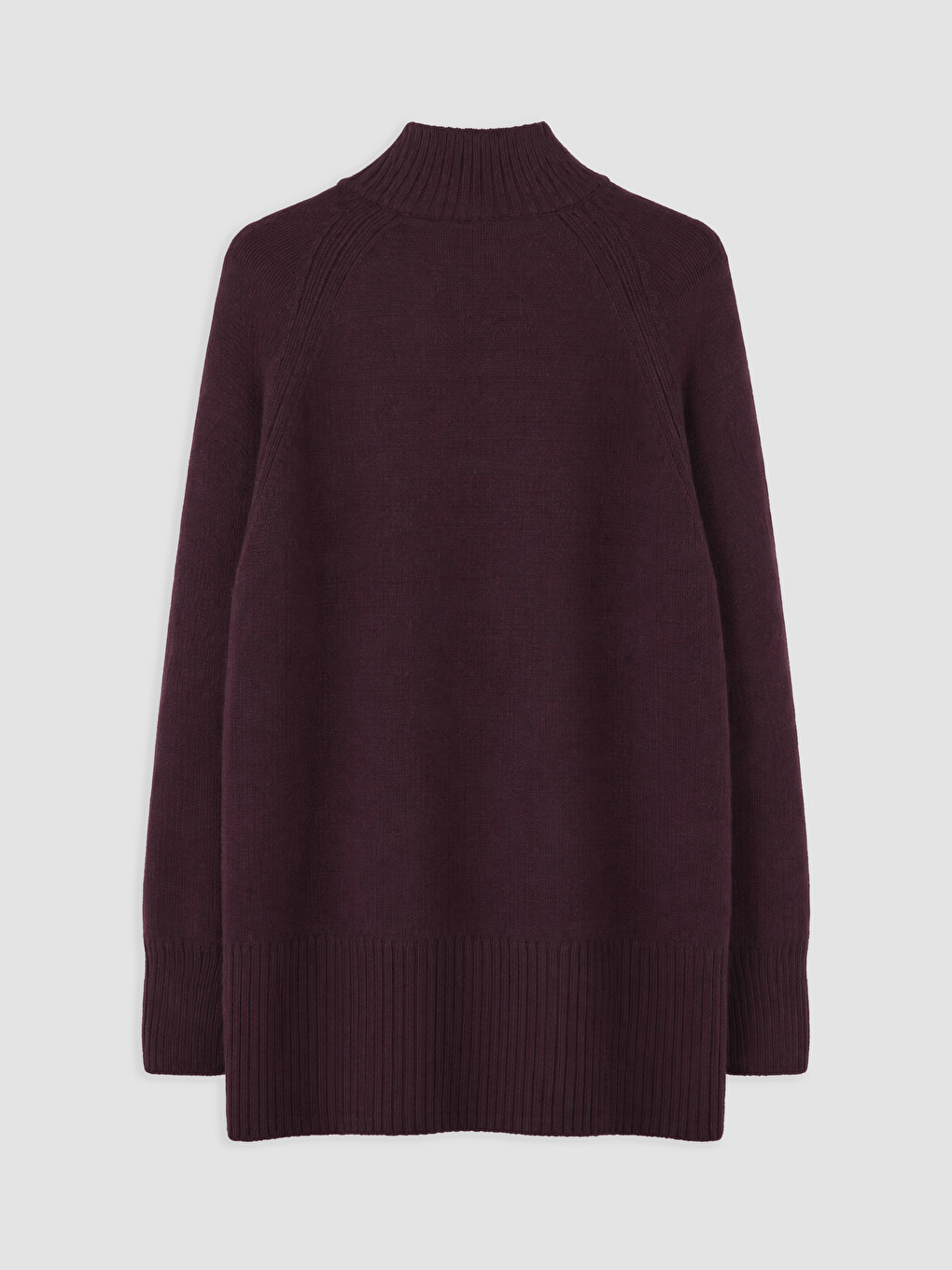 Mor Yarım Balıkçı Yaka Oversize Kadın Triko Tunik-1