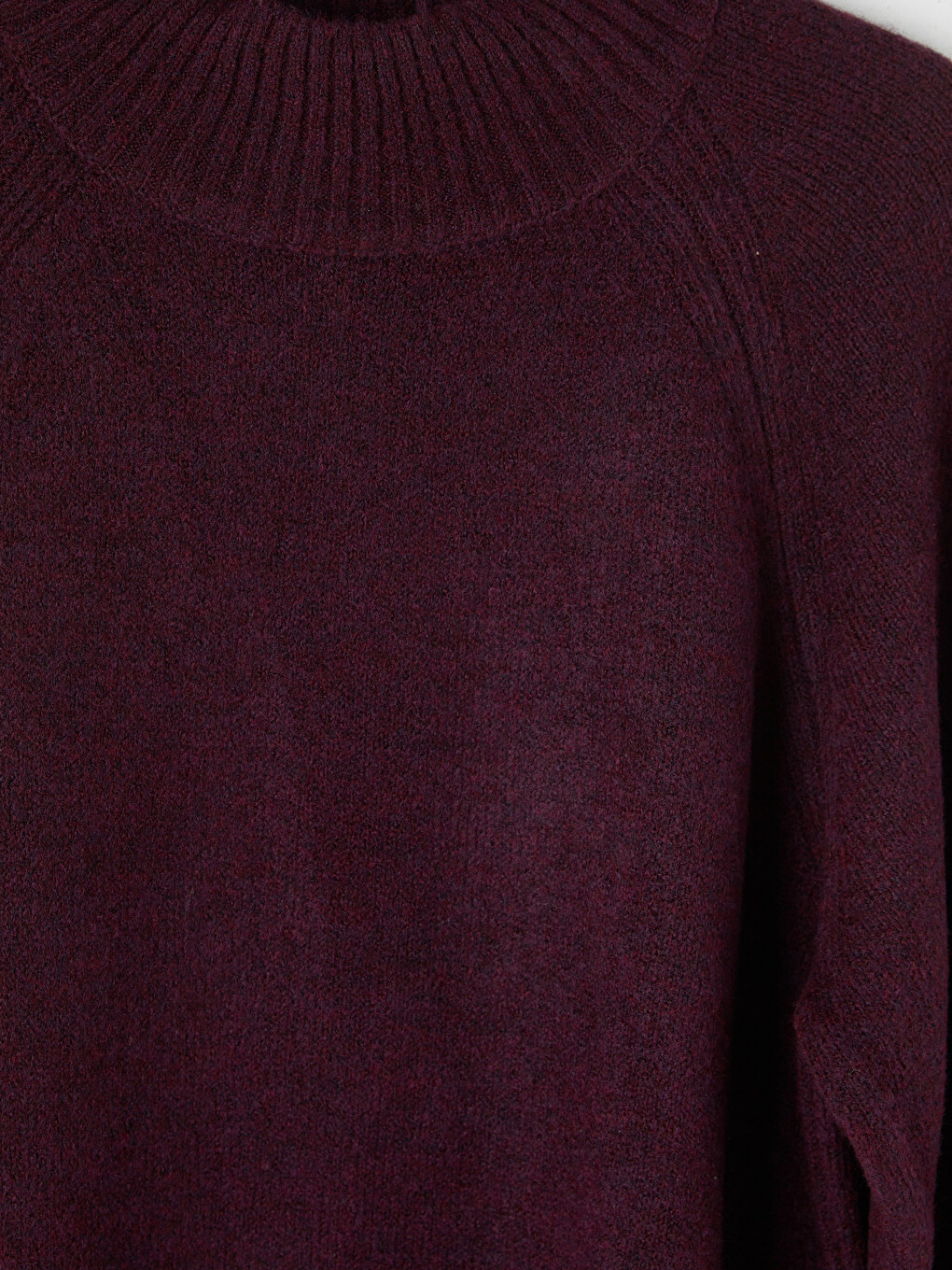 Mor Yarım Balıkçı Yaka Oversize Kadın Triko Tunik-2
