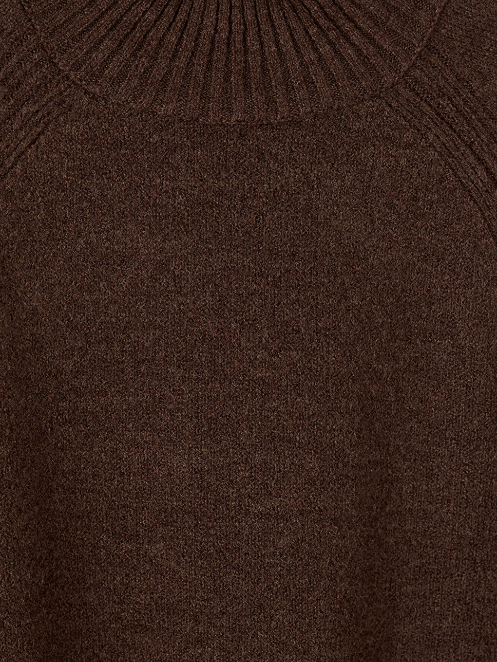 Kahverengi Yarım Balıkçı Yaka Oversize Kadın Triko Tunik-5