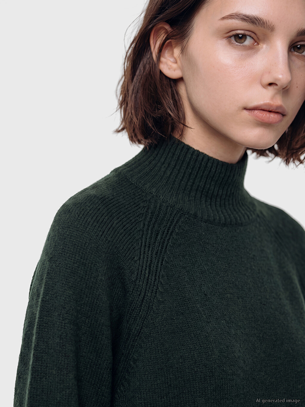 Mock Turtleneck Oversize Women's Knitwear Tunic-2