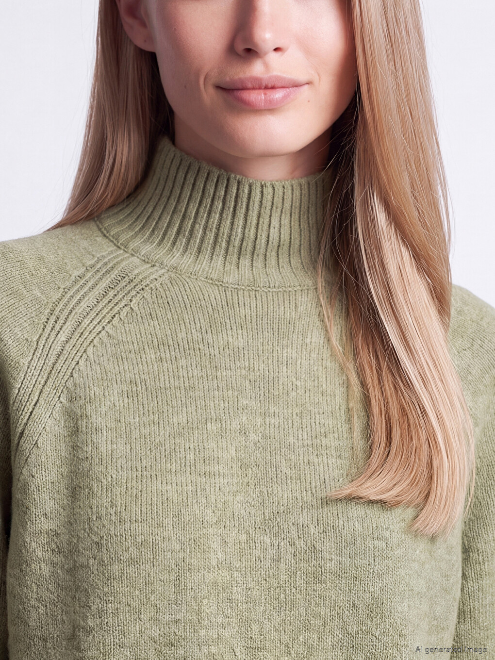 Mock Turtleneck Oversize Women's Knitwear Tunic-4