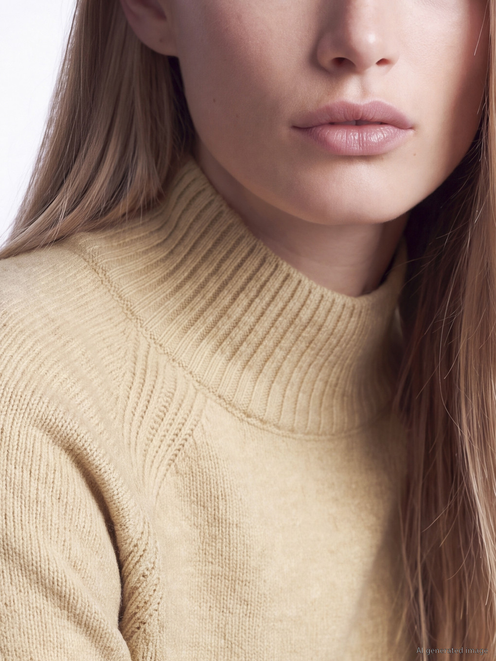 Mock Turtleneck Oversize Women's Knitwear Tunic-3