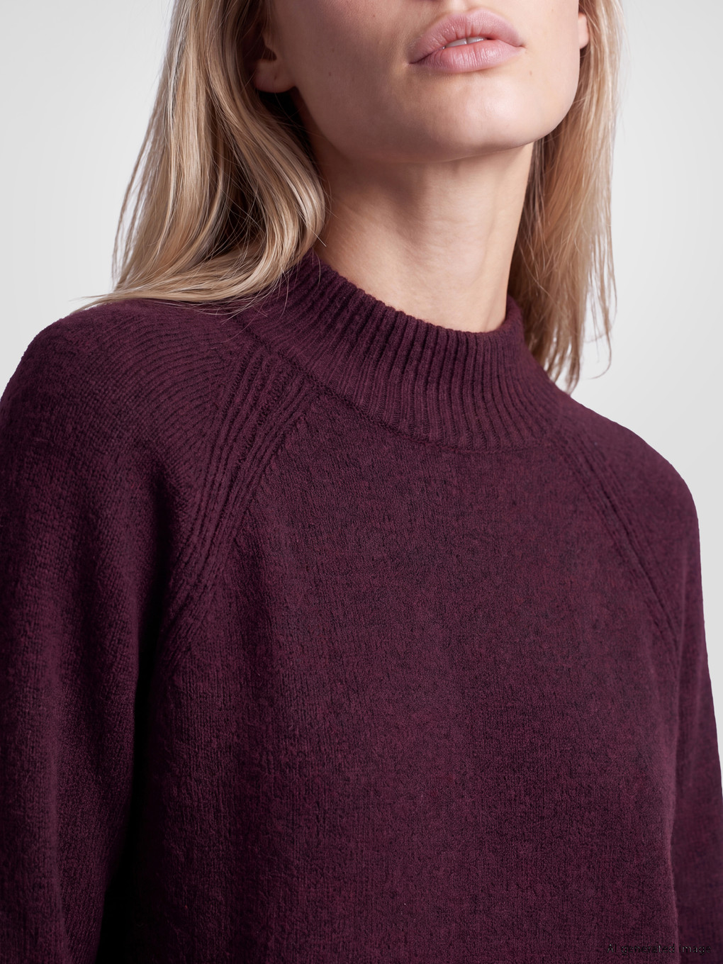 Mor Yarım Balıkçı Yaka Oversize Kadın Triko Tunik-9
