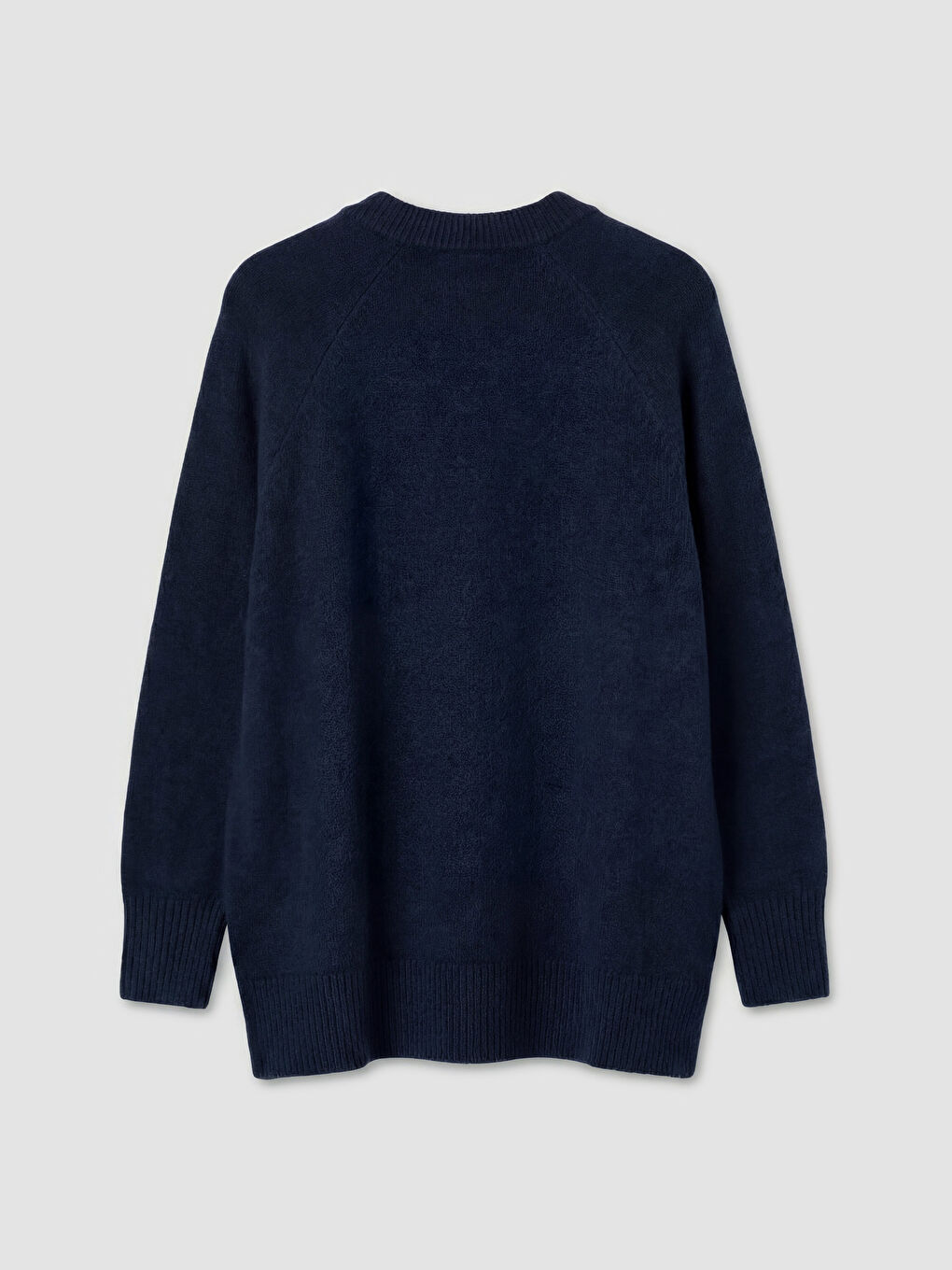 Lacivert Bisiklet Yaka Oversize Kadın Triko Tunik-1