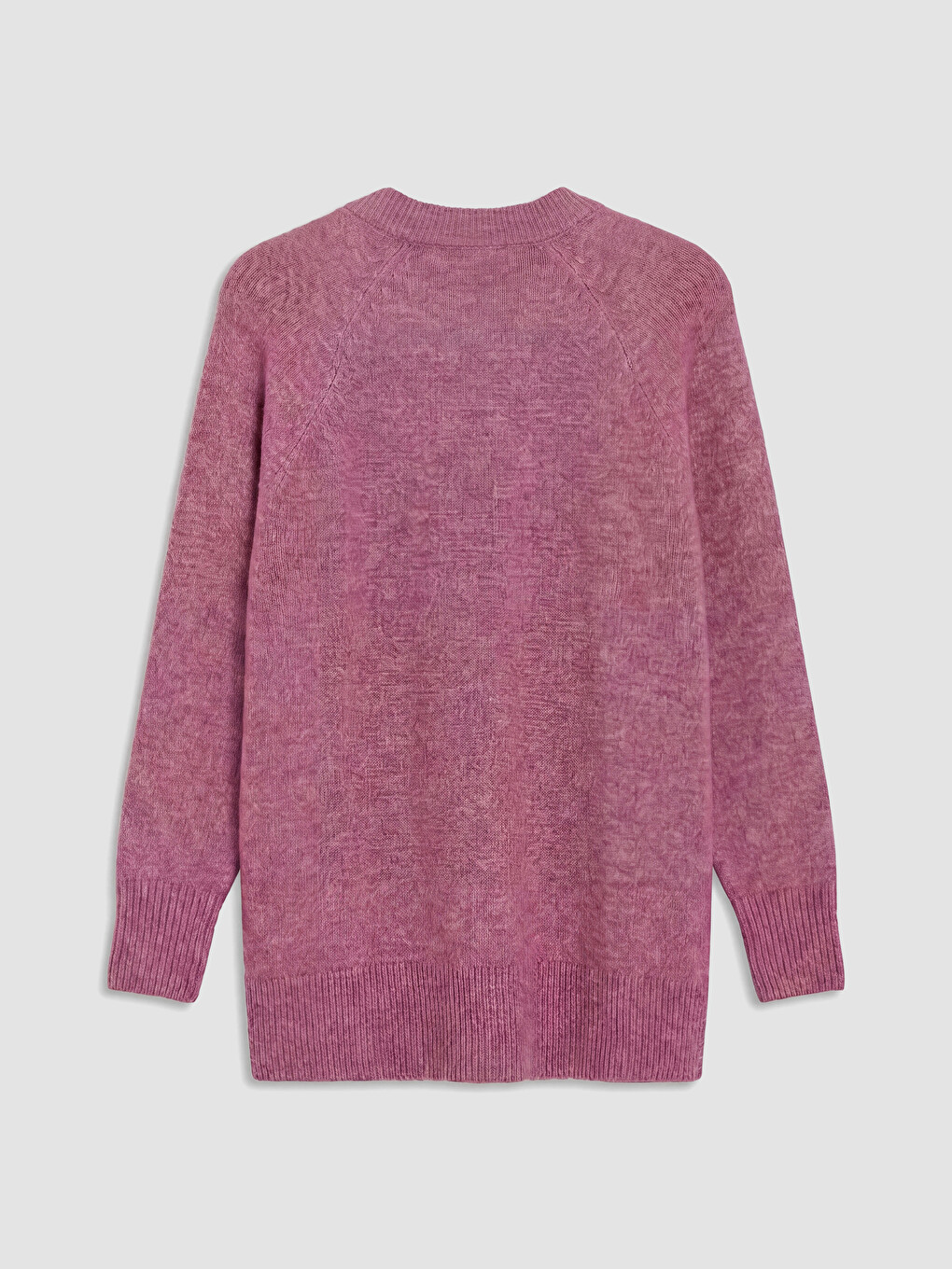 Pembe Bisiklet Yaka Oversize Kadın Triko Tunik-6