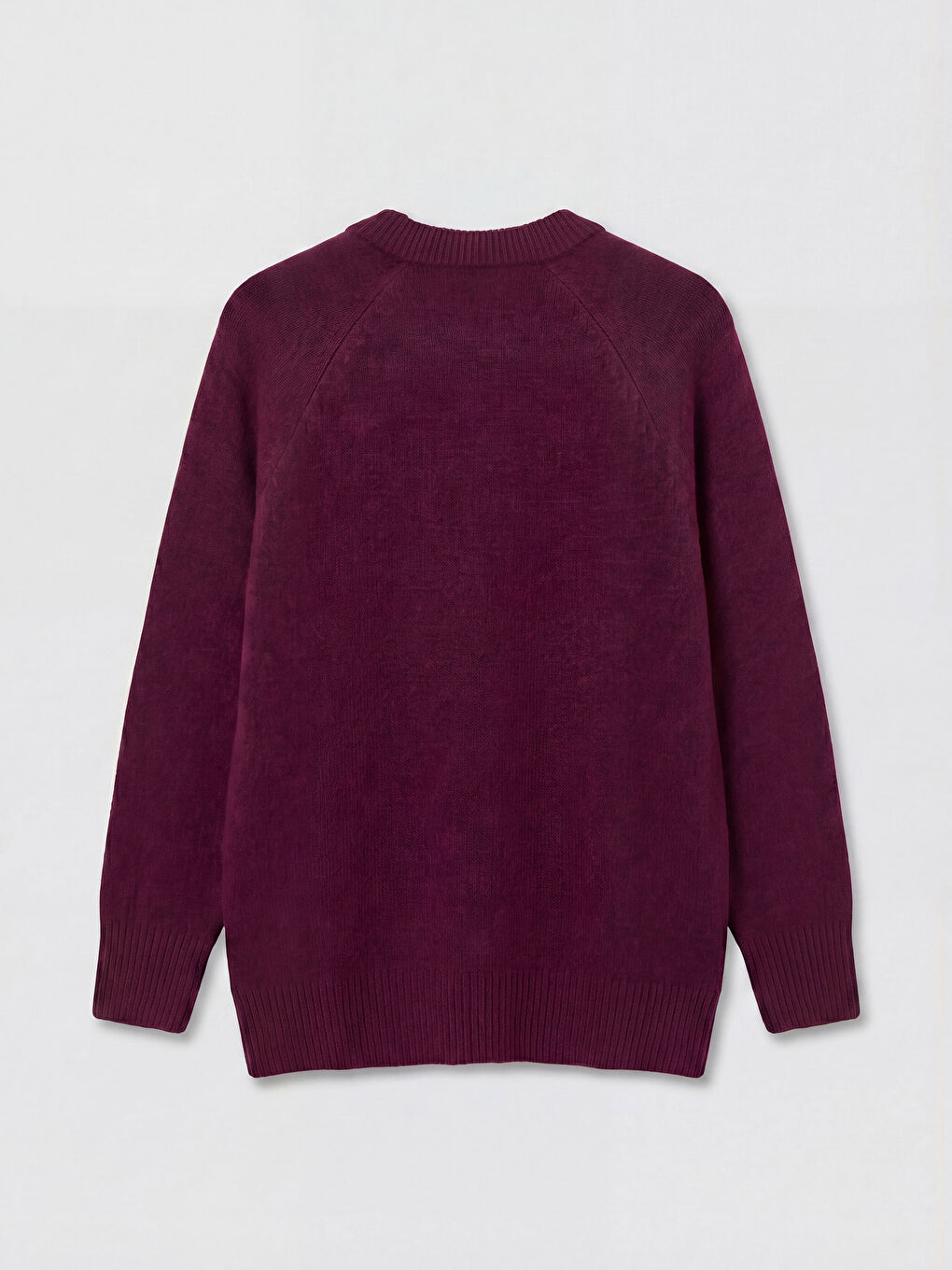 Bordo Bisiklet Yaka Oversize Kadın Triko Tunik-5