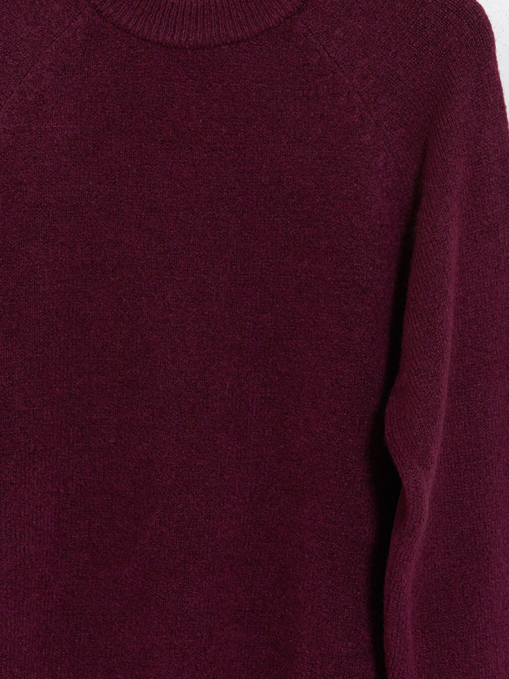 Bordo Bisiklet Yaka Oversize Kadın Triko Tunik-6