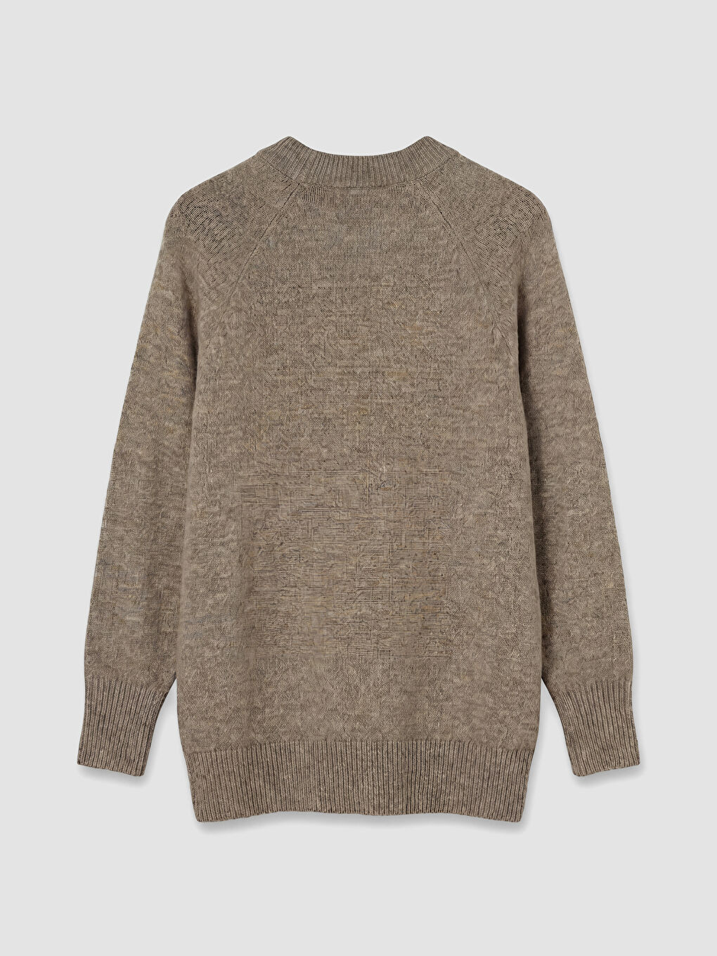 Kahverengi Bisiklet Yaka Oversize Kadın Triko Tunik-5