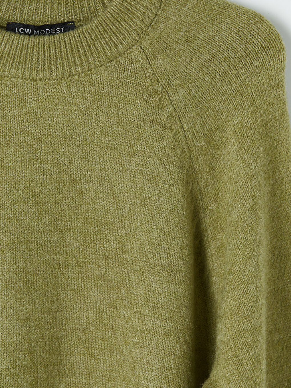 Yeşil Bisiklet Yaka Oversize Kadın Triko Tunik-6