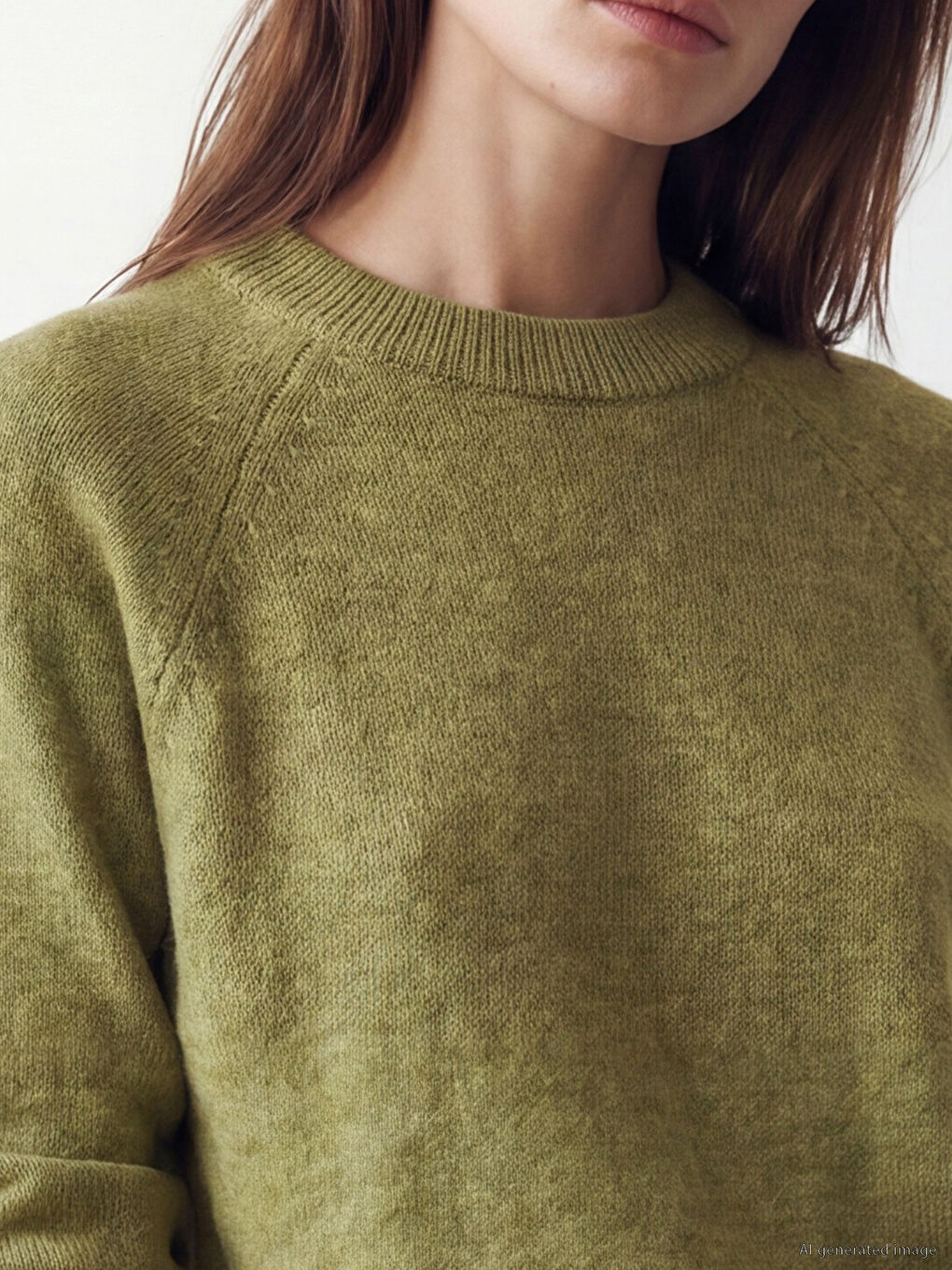 Yeşil Bisiklet Yaka Oversize Kadın Triko Tunik-2